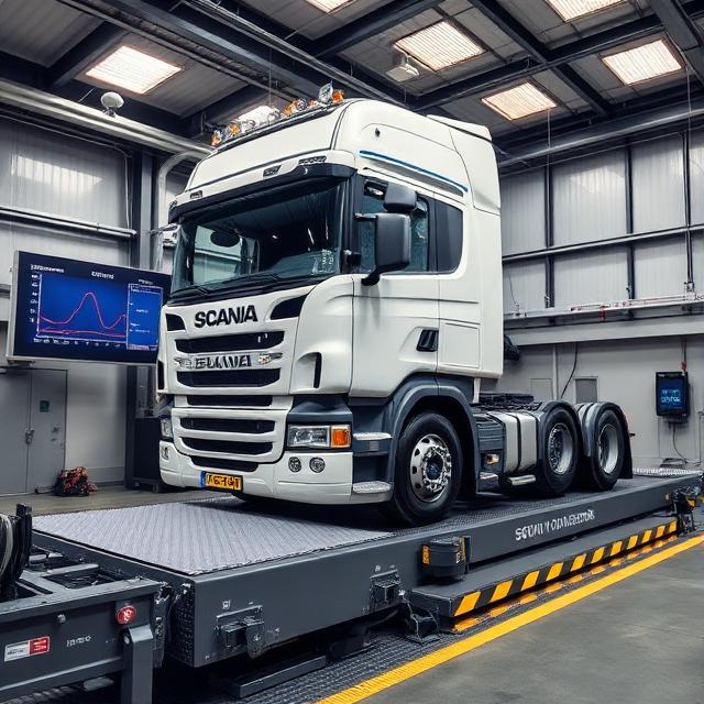 Mercedes LKW auf dem Leistungsprüfstand bei Schaknat